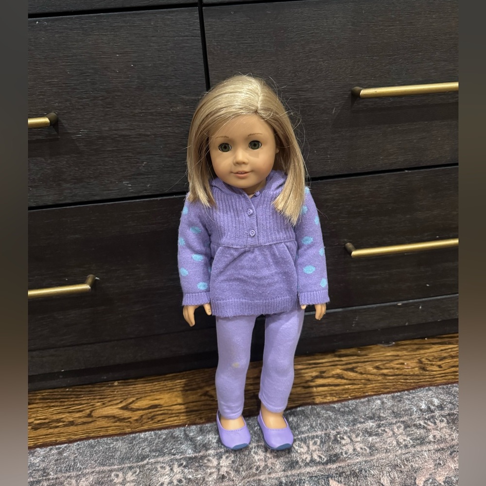 American Girl Doll in Lavender Outfit with Blonde Hair